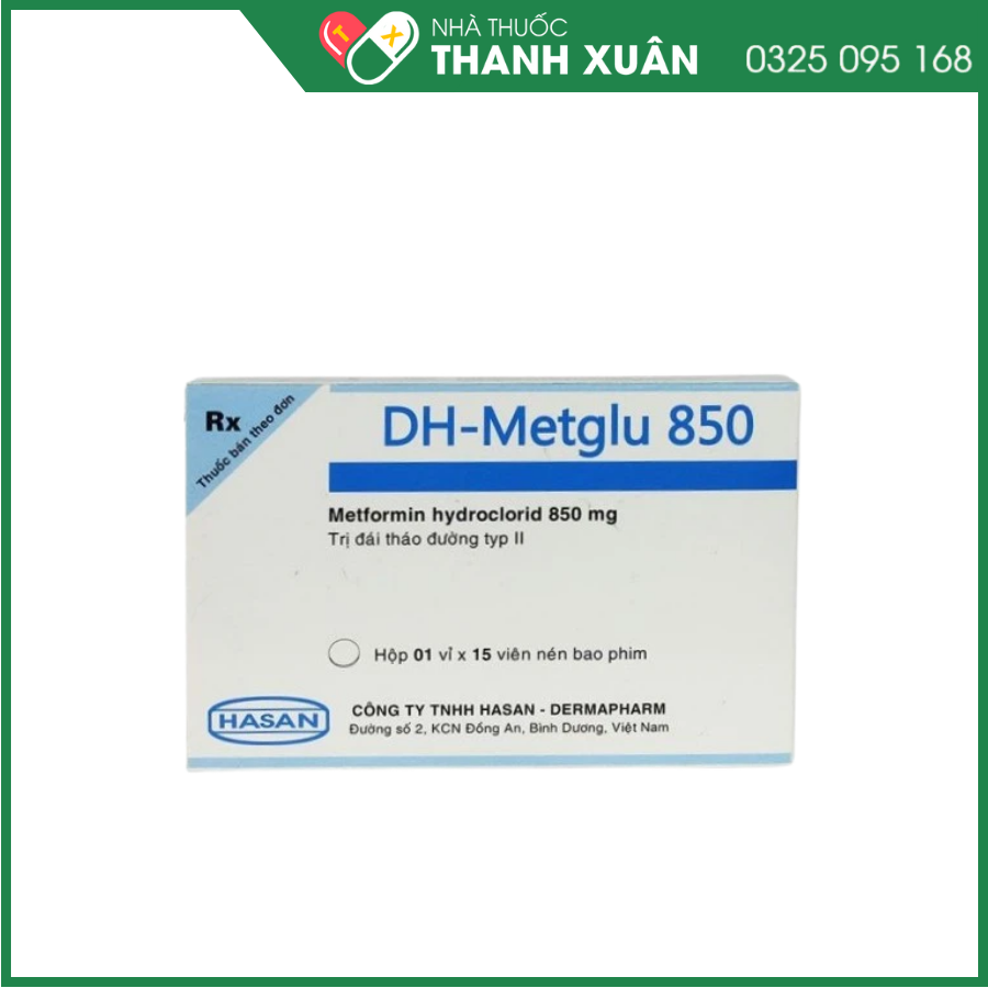 DH-Metglu 850 điều trị đái tháo đường tuýp 2